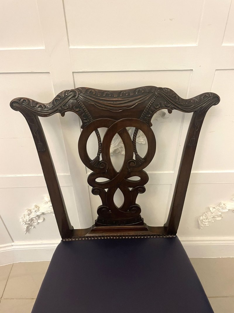 Outstanding Quality Set of 8 Antique Victorian Carved Mahogany Dining Chairs - Image 26
